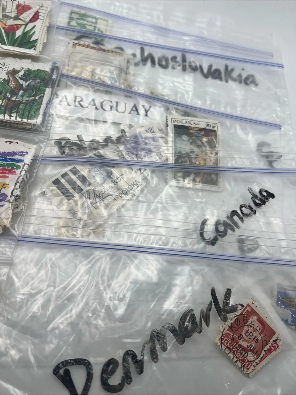 Vintage Postage Stamp Collection Lot USA & Worldwide Hundreds of Used Stamps